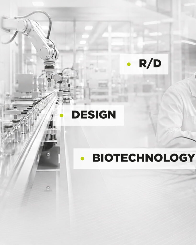 Automated production line at Terragene's facility with R&D, design, and biotechnology capabilities integrated into OEM manufacturing