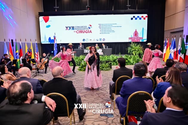 Traditional Paraguayan dance performance celebrating the closing ceremony of the surgical congress