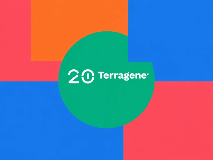 Terragene 20 years logo celebrating two decades of innovation in infection prevention